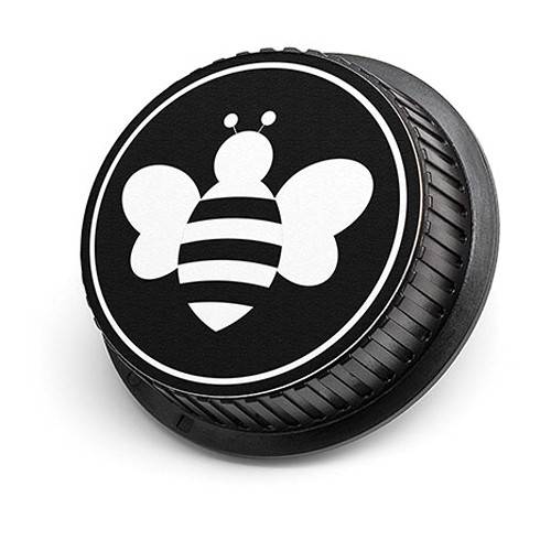 LenzBuddy Bumblebee Rear Lens Cap for Canon (Black & White)