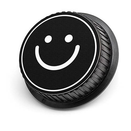 LenzBuddy Happy Face Rear Lens Cap for Canon (Black & White)