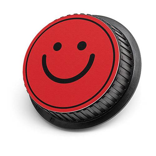 LenzBuddy Happy Face Rear Lens Cap for Canon (Red)