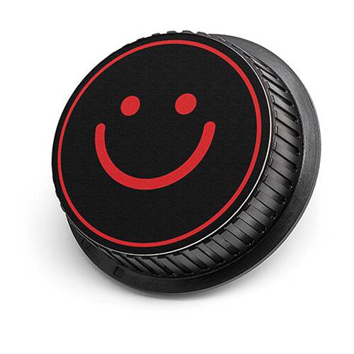 LenzBuddy Happy Face Rear Lens Cap for Canon (Black & Red)